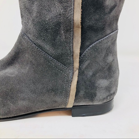 Fabio Rusconi Suede Cap Toe Cuffed Knee Boot - Picture 4 of 10